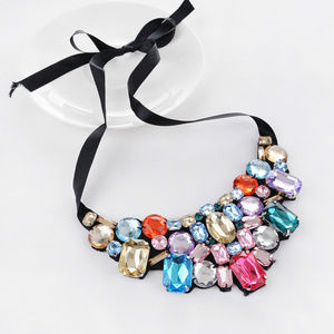 colorful necklace with black lace